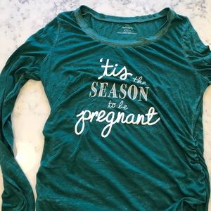 Distressed maternity shirt